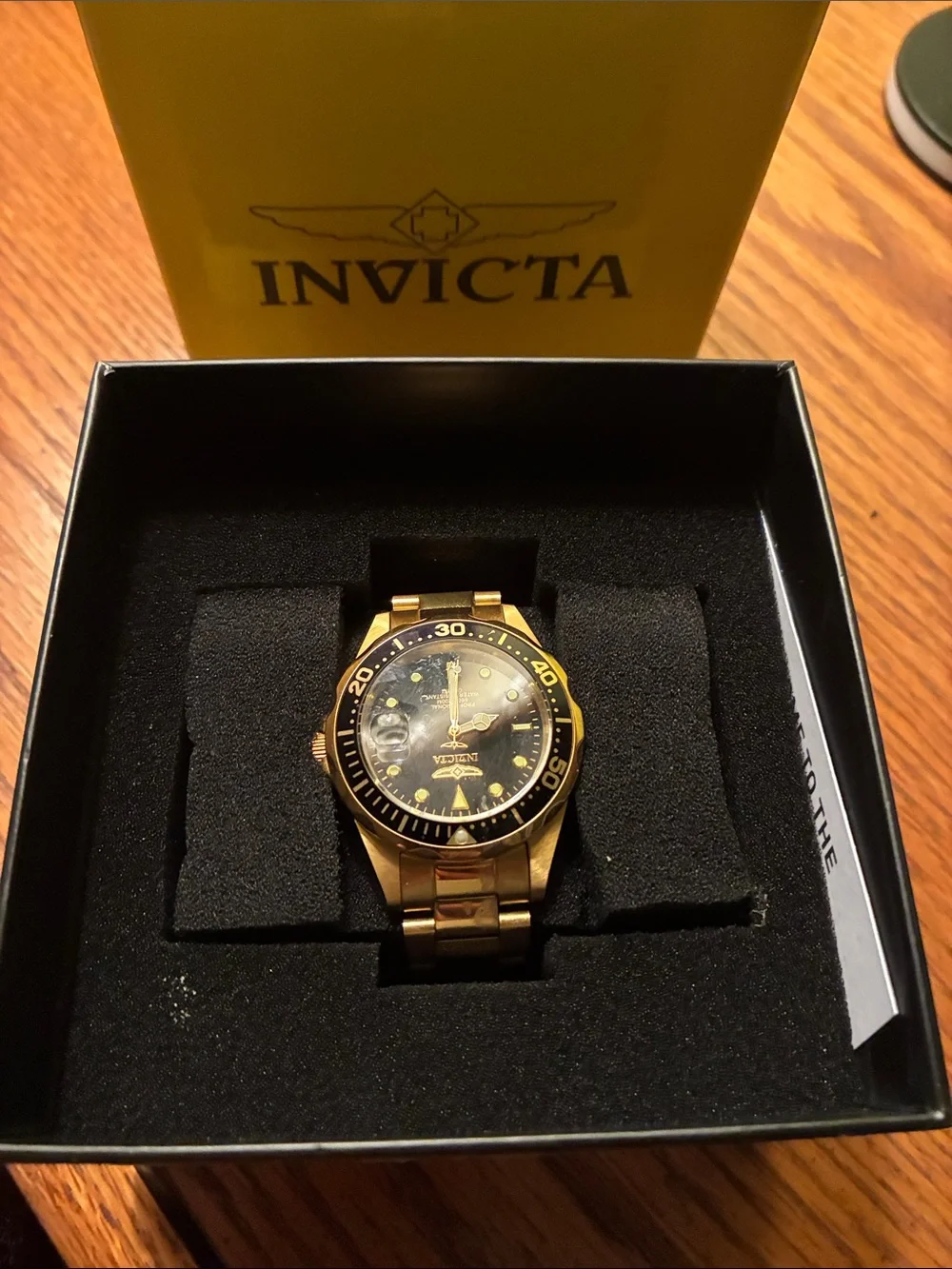 Invicta Gold and Black Men's Diver Watch
